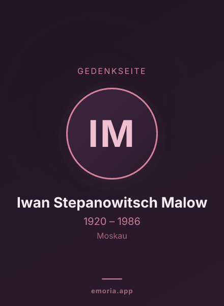 Gedenkportrait von Iwan Stepanowitsch Malow