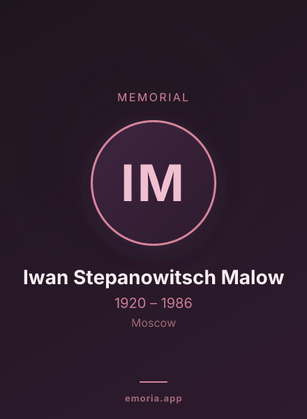 Memorial portrait of Iwan Stepanowitsch Malow