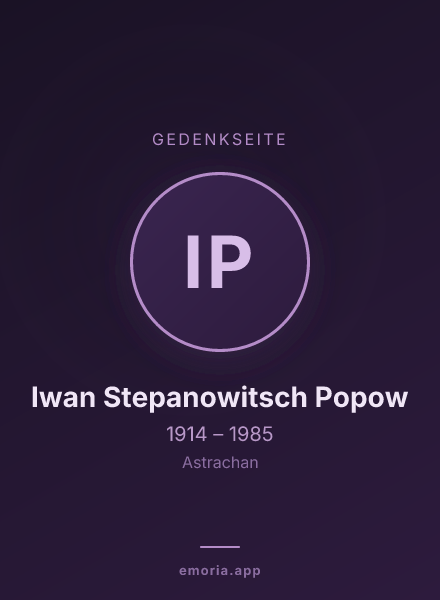 Gedenkportrait von Iwan Stepanowitsch Popow