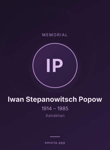 Memorial portrait of Iwan Stepanowitsch Popow