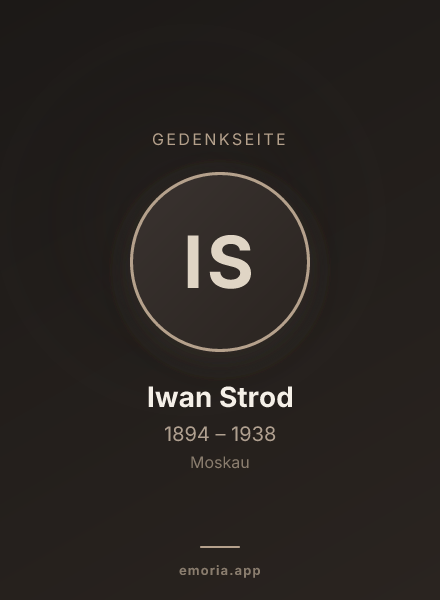 Gedenkportrait von Iwan Strod