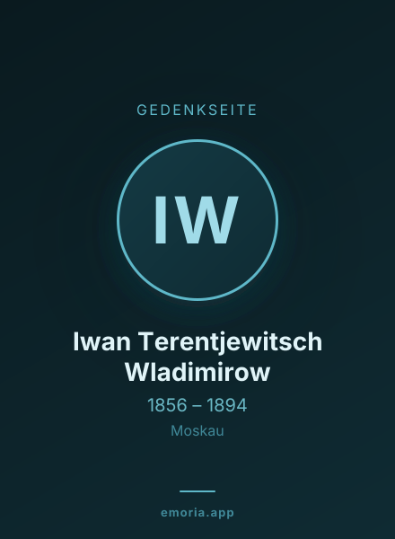 Gedenkportrait von Iwan Terentjewitsch Wladimirow