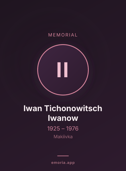 Memorial portrait of Iwan Tichonowitsch Iwanow
