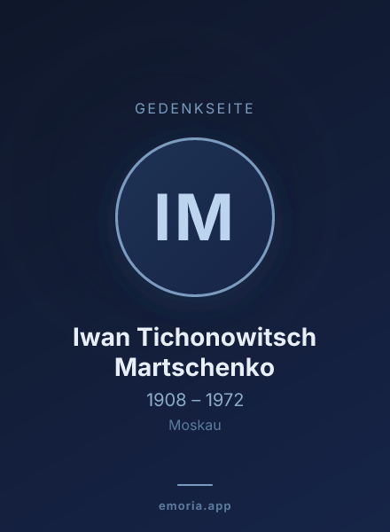 Gedenkportrait von Iwan Tichonowitsch Martschenko