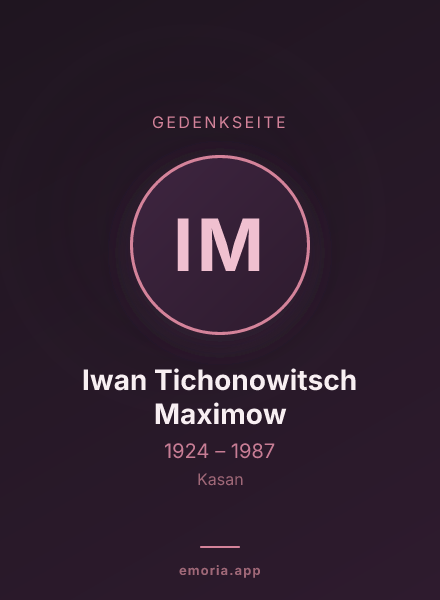 Gedenkportrait von Iwan Tichonowitsch Maximow