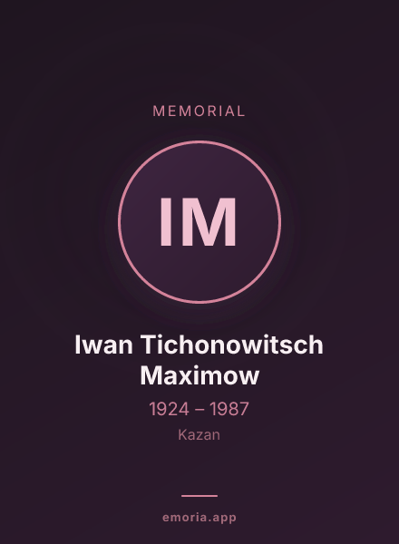 Memorial portrait of Iwan Tichonowitsch Maximow