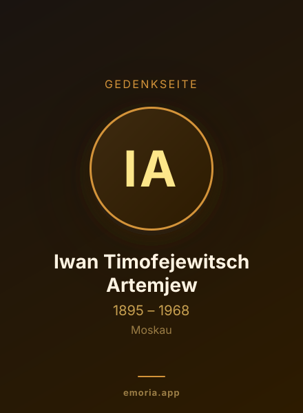 Gedenkportrait von Iwan Timofejewitsch Artemjew