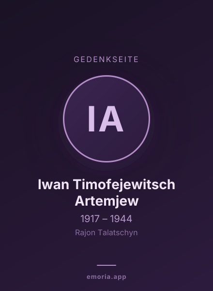 Gedenkportrait von Iwan Timofejewitsch Artemjew