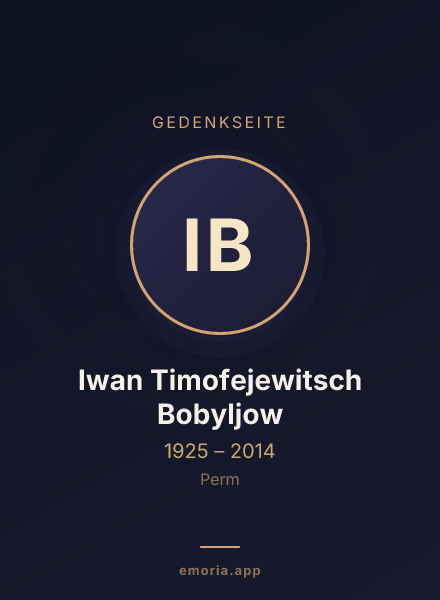Gedenkportrait von Iwan Timofejewitsch Bobyljow