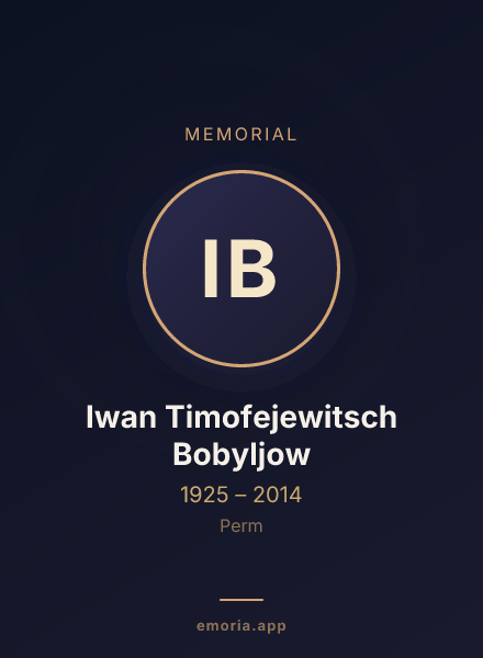 Memorial portrait of Iwan Timofejewitsch Bobyljow