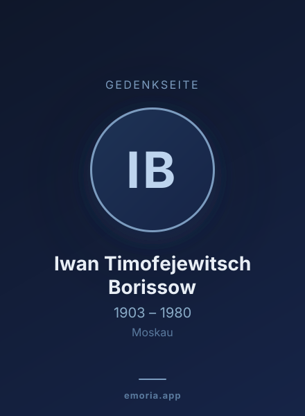 Gedenkportrait von Iwan Timofejewitsch Borissow