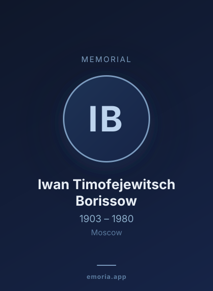 Memorial portrait of Iwan Timofejewitsch Borissow