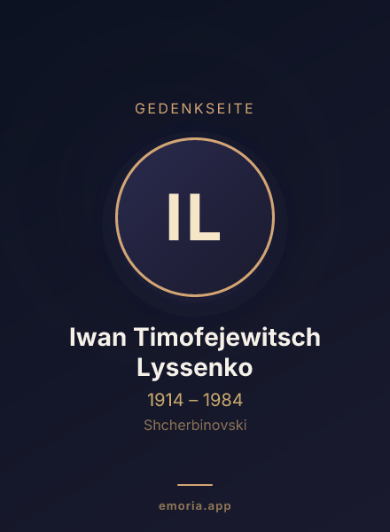 Gedenkportrait von Iwan Timofejewitsch Lyssenko