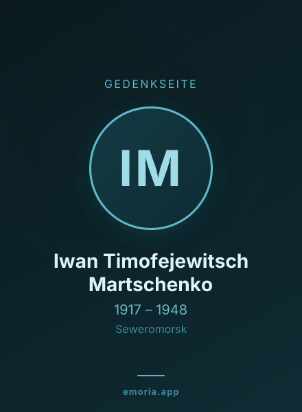 Gedenkportrait von Iwan Timofejewitsch Martschenko