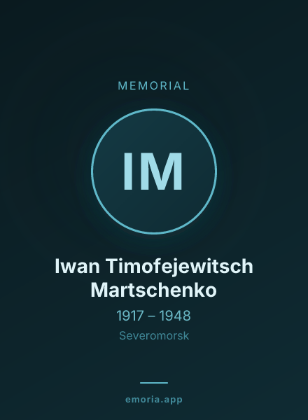 Memorial portrait of Iwan Timofejewitsch Martschenko