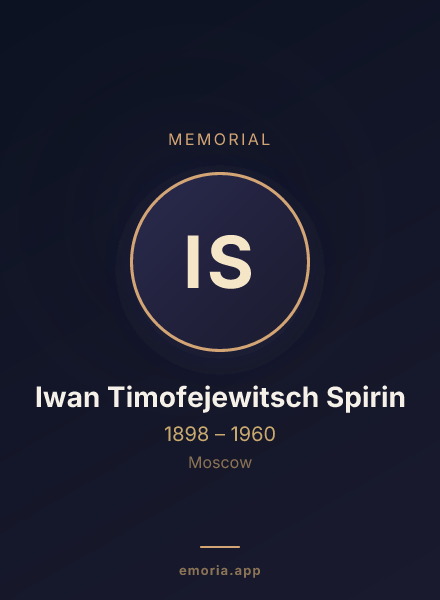 Memorial portrait of Iwan Timofejewitsch Spirin
