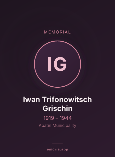 Memorial portrait of Iwan Trifonowitsch Grischin