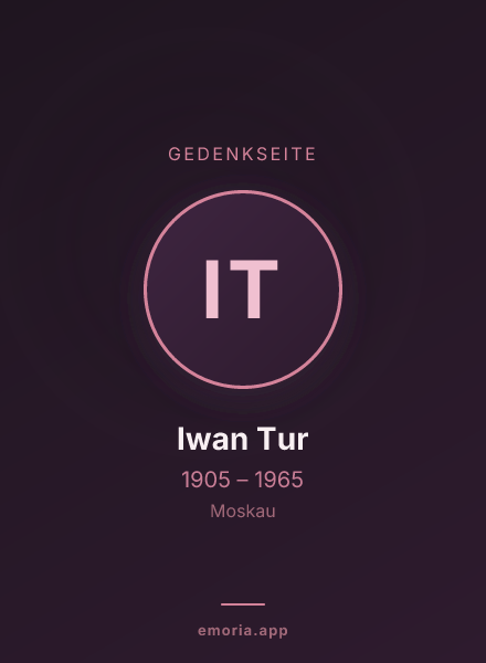 Gedenkportrait von Iwan Tur