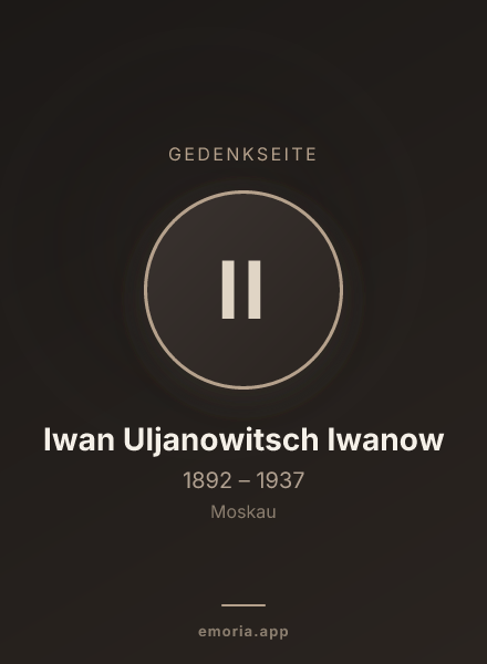 Gedenkportrait von Iwan Uljanowitsch Iwanow