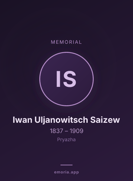 Memorial portrait of Iwan Uljanowitsch Saizew