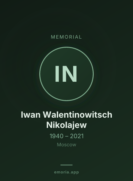 Memorial portrait of Iwan Walentinowitsch Nikolajew