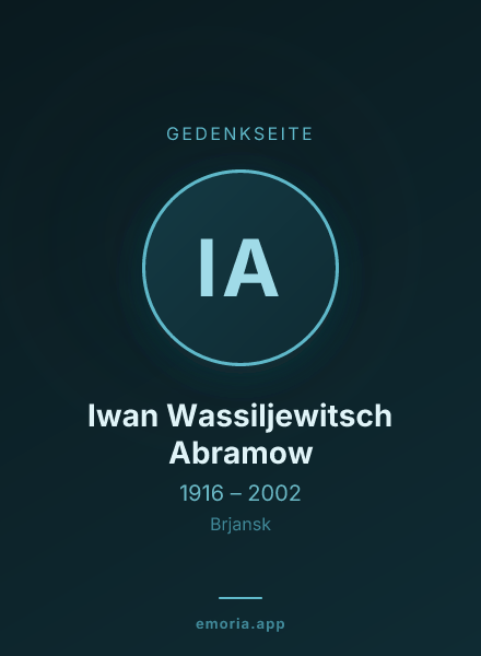 Gedenkportrait von Iwan Wassiljewitsch Abramow
