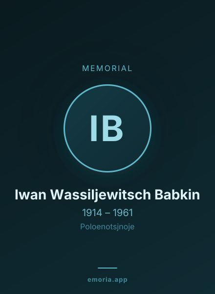 Memorial portrait of Iwan Wassiljewitsch Babkin