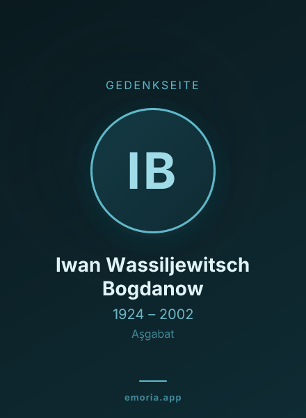 Gedenkportrait von Iwan Wassiljewitsch Bogdanow