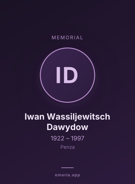 Memorial portrait of Iwan Wassiljewitsch Dawydow