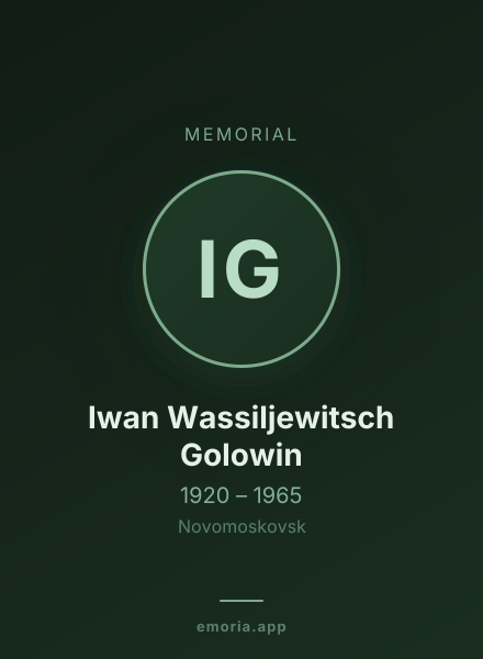 Memorial portrait of Iwan Wassiljewitsch Golowin