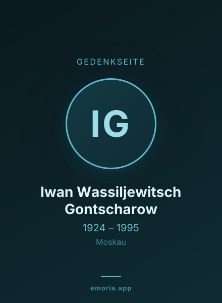 Gedenkportrait von Iwan Wassiljewitsch Gontscharow