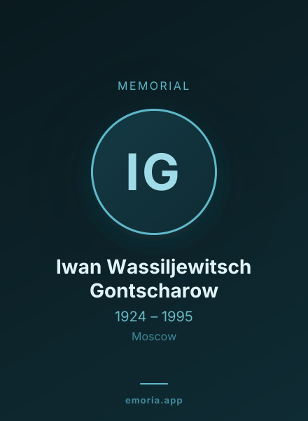 Memorial portrait of Iwan Wassiljewitsch Gontscharow
