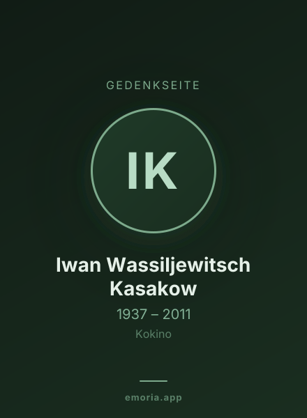 Gedenkportrait von Iwan Wassiljewitsch Kasakow
