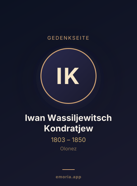 Gedenkportrait von Iwan Wassiljewitsch Kondratjew