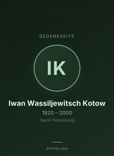Gedenkportrait von Iwan Wassiljewitsch Kotow