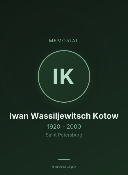 Memorial portrait of Iwan Wassiljewitsch Kotow