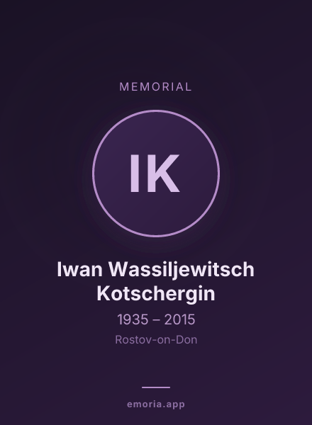 Memorial portrait of Iwan Wassiljewitsch Kotschergin