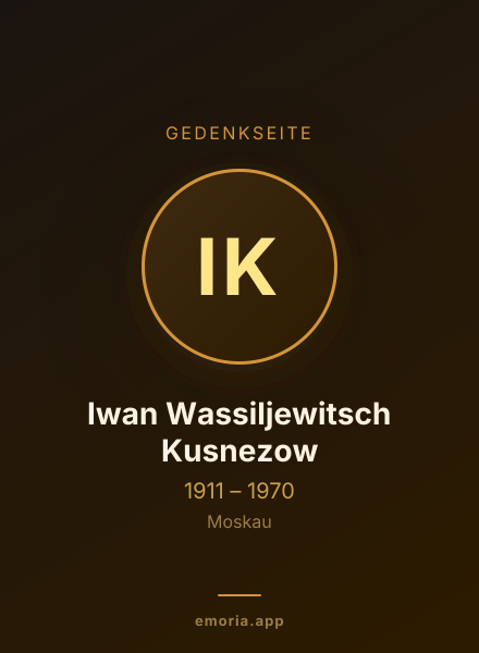 Gedenkportrait von Iwan Wassiljewitsch Kusnezow