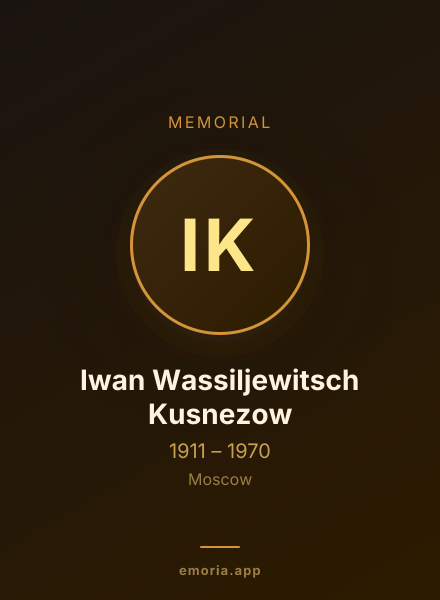 Memorial portrait of Iwan Wassiljewitsch Kusnezow