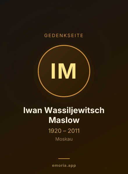 Gedenkportrait von Iwan Wassiljewitsch Maslow
