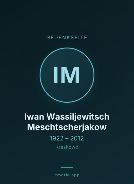 Gedenkportrait von Iwan Wassiljewitsch Meschtscherjakow