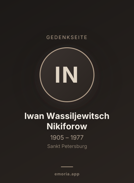 Gedenkportrait von Iwan Wassiljewitsch Nikiforow