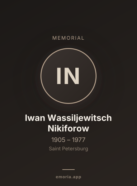 Memorial portrait of Iwan Wassiljewitsch Nikiforow