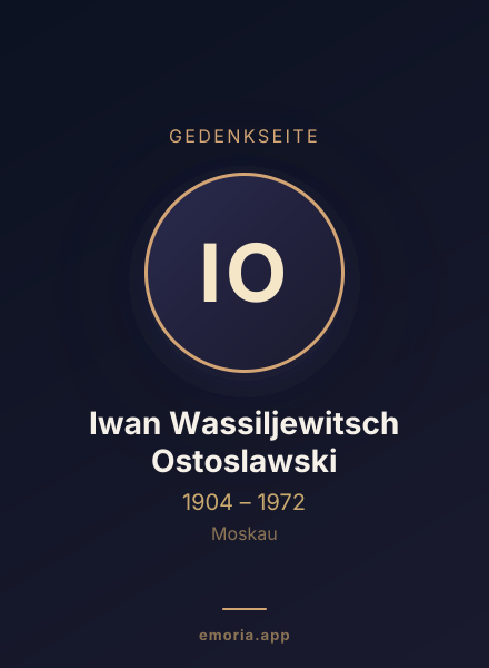 Gedenkportrait von Iwan Wassiljewitsch Ostoslawski