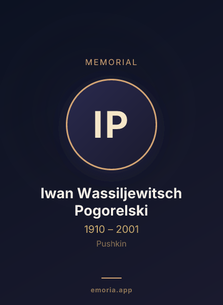 Memorial portrait of Iwan Wassiljewitsch Pogorelski