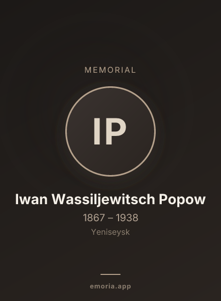 Memorial portrait of Iwan Wassiljewitsch Popow