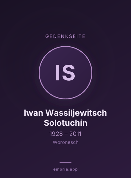 Gedenkportrait von Iwan Wassiljewitsch Solotuchin