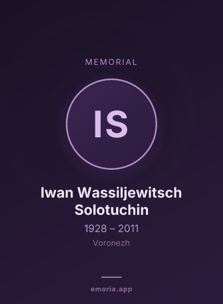 Memorial portrait of Iwan Wassiljewitsch Solotuchin