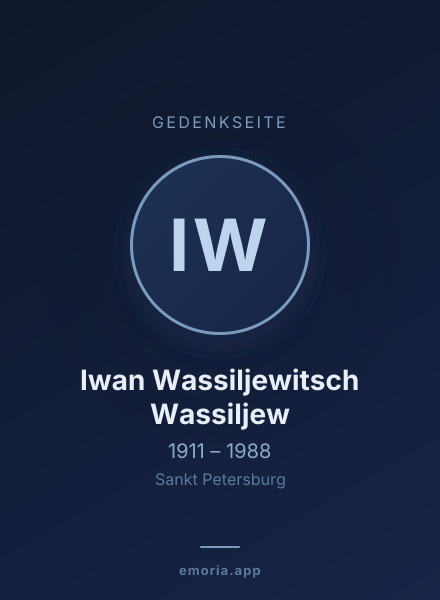 Gedenkportrait von Iwan Wassiljewitsch Wassiljew
