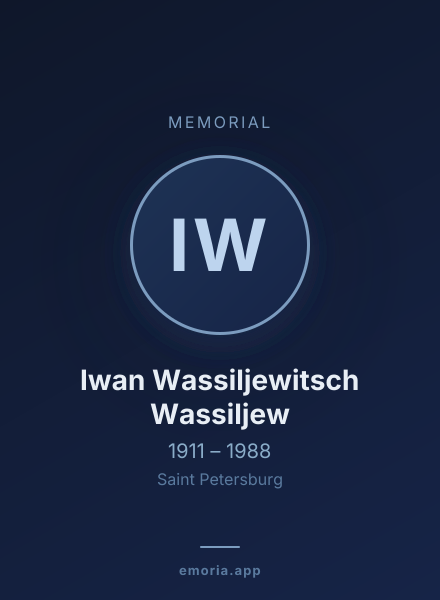 Memorial portrait of Iwan Wassiljewitsch Wassiljew